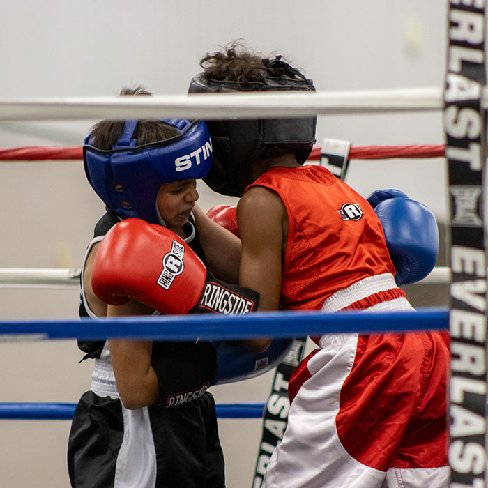 two kids boxing